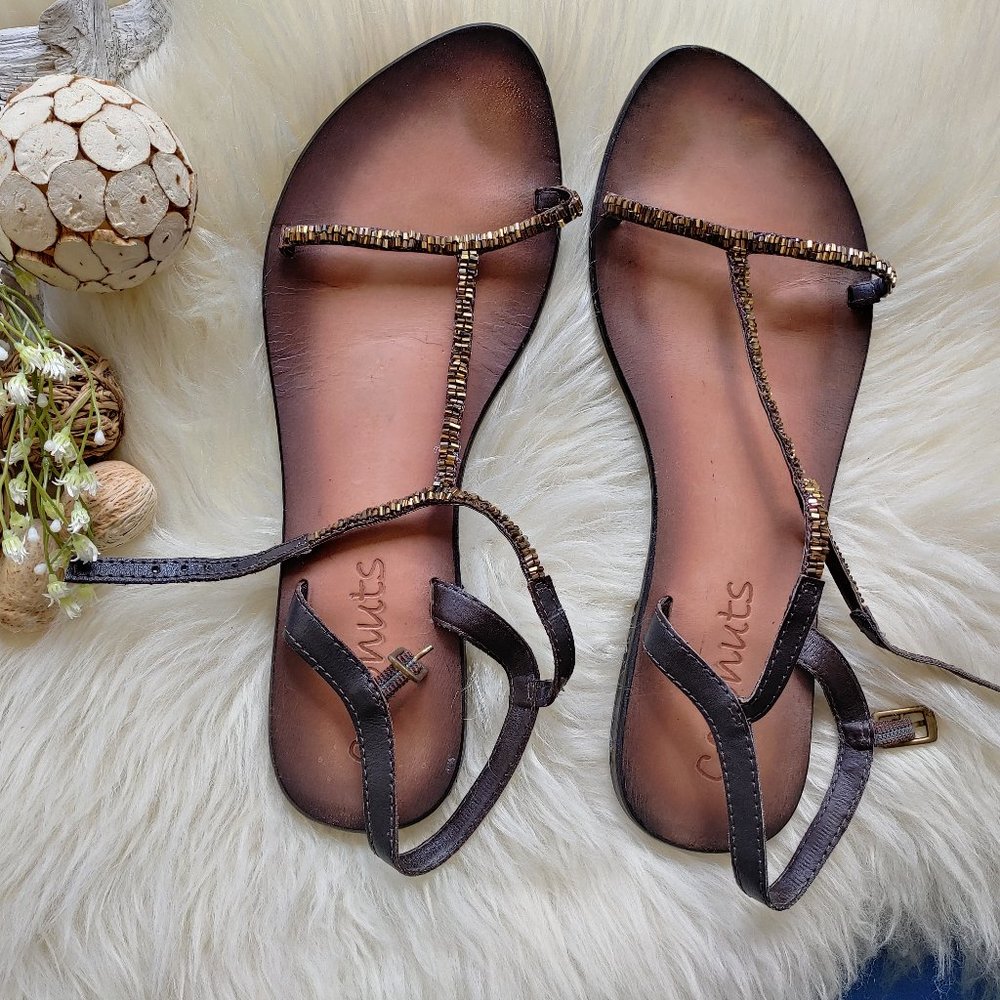 Matisse Ankle Strap Flat Sandal Shinny Beads (9 US)